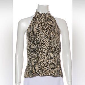St. John Snake Print Halterneck Top